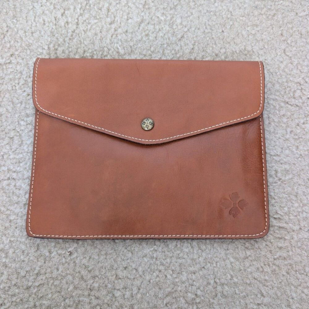 EUC Patricia Nash Heritage Italian Leather Midi Tech Clutch Bag iPad Portfolio